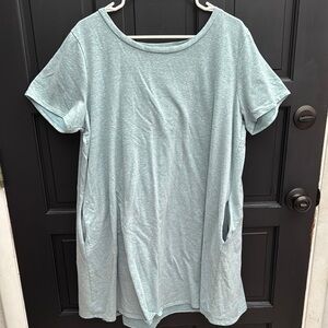 Women's Light Blue Casual Dress with Pockets